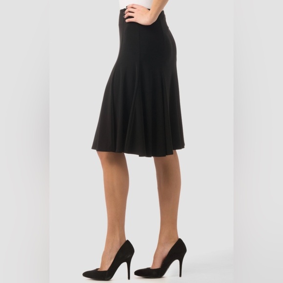Joseph Ribkoff Black A Line Midi Skirt, Fitted Waist With Elegant Pleats, US 8 - Picture 5 of 13